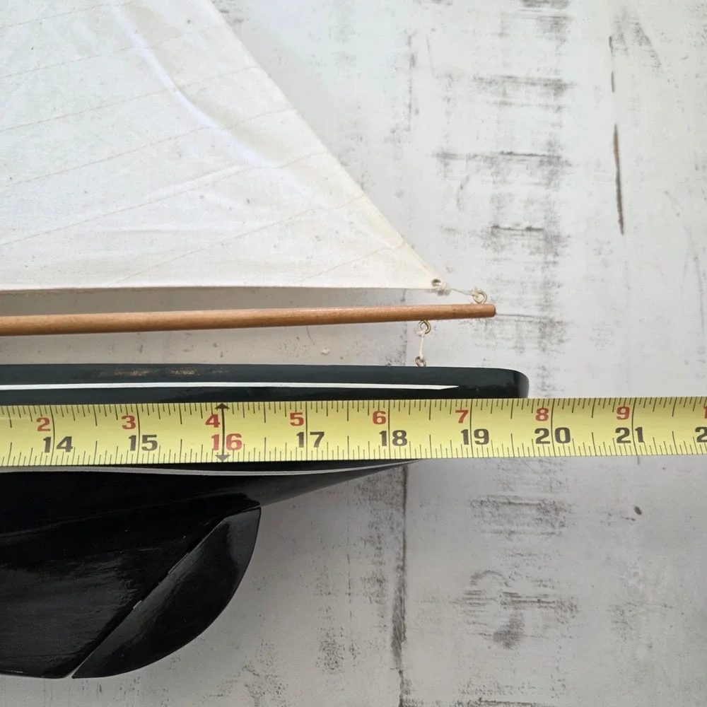 Vintage Wood Yacht Sailboat Model 20